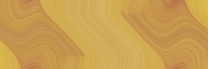 Poster - colorful horizontal banner with peru, dark khaki and burly wood colors. dynamic curved lines with fluid flowing waves and curves