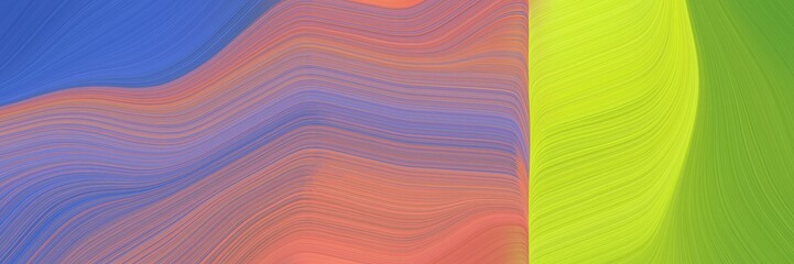 Aufkleber - colorful banner with rosy brown, slate blue and green yellow colors. dynamic curved lines with fluid flowing waves and curves