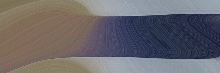Poster - surreal horizontal banner with dim gray, very dark blue and dark slate gray colors. dynamic curved lines with fluid flowing waves and curves
