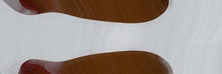 Poster - colorful horizontal header with chocolate, silver and gray gray colors. dynamic curved lines with fluid flowing waves and curves
