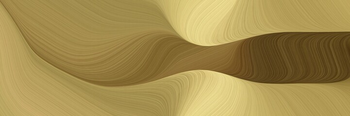 Poster - dynamic horizontal header with peru, chocolate and khaki colors. dynamic curved lines with fluid flowing waves and curves