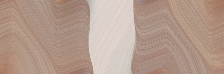 Aufkleber - surreal horizontal banner with rosy brown, pastel gray and pastel brown colors. dynamic curved lines with fluid flowing waves and curves