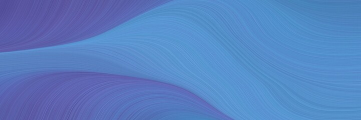 Aufkleber - artistic banner with steel blue, slate blue and dark slate blue colors. dynamic curved lines with fluid flowing waves and curves