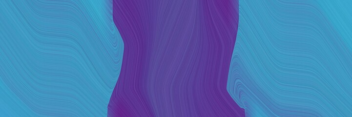 Aufkleber - surreal horizontal banner with steel blue, dark slate blue and medium turquoise colors. dynamic curved lines with fluid flowing waves and curves