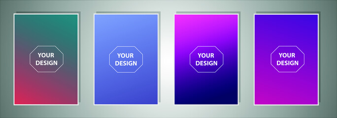 Fototapete - Modern vector template for cover, poster, brochure, mobile app. Abstract color gradient background