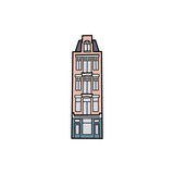 Fototapeta Big Ben - Illustration of a single house, cartoon style