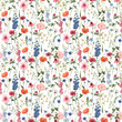 © zenina - Beautiful vector floral summer seamless pattern with watercolor hand drawn field wild flowers. Stock illustration.