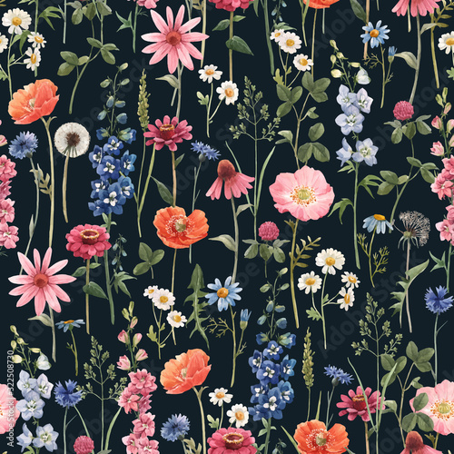 Dekoracja na wymiar  piekny-wektor-kwiatowy-lato-wzor-z-akwarela-recznie-rysowane-pola-dzikich-kwiatow-ilustracji