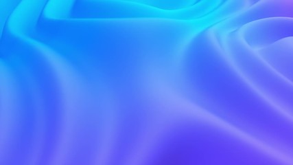 Poster - Wavy dynamic surface. Abstract background with blue and purple wave ripples. Creamy substance. Motion design template. 3d animation. Composition with topography relief. 4K UHD. Seamless loop texture