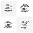 Set of Rabbit logo template Vector. Modern Head Rabbit Logo Vector