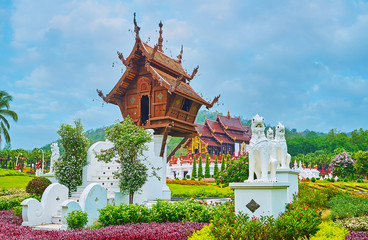 Sticker - Buddhist shrine in Rajapruek park, Chiang Mai, Thailand