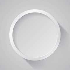 Poster - Realistic empty round white frame on gray background, border for your creative project, mock-up sample, vector design object