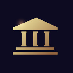 Poster - bank building sign glowing neon icon banking icons for ui and ux website or mobile app vector illustration