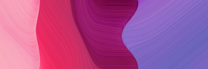 Poster - modern designed horizontal header with slate blue, hot pink and medium violet red colors. dynamic curved lines with fluid flowing waves and curves