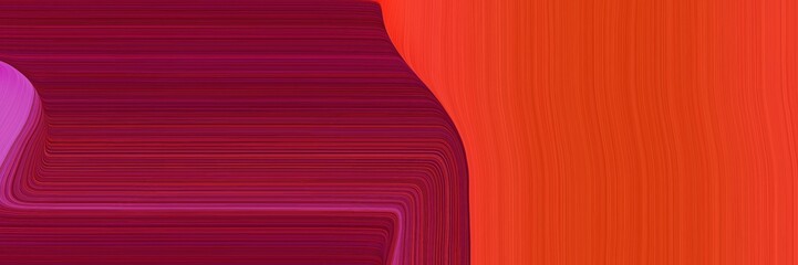Poster - decorative header design with crimson, orange red and dark pink colors. dynamic curved lines with fluid flowing waves and curves
