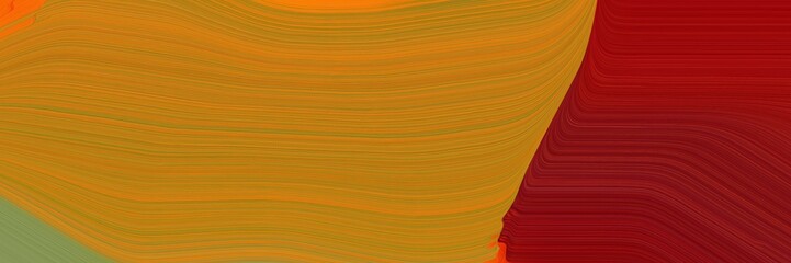 Poster - dynamic banner with dark golden rod, maroon and olive drab colors. dynamic curved lines with fluid flowing waves and curves