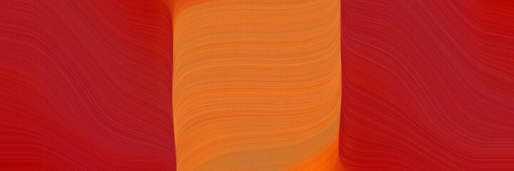Poster - artistic header design with bronze, firebrick and orange red colors. dynamic curved lines with fluid flowing waves and curves
