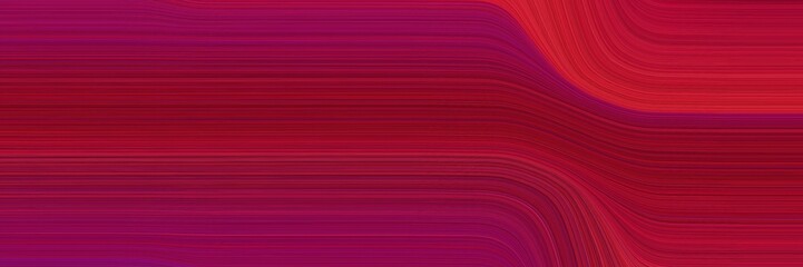 Poster - modern designed horizontal banner with dark pink, firebrick and crimson colors. dynamic curved lines with fluid flowing waves and curves