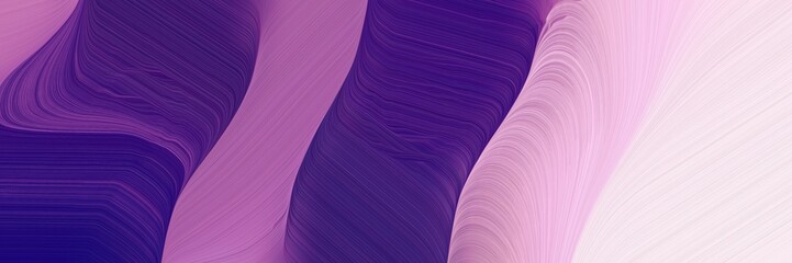 Poster - modern horizontal header with pastel pink, indigo and pale violet red colors. dynamic curved lines with fluid flowing waves and curves