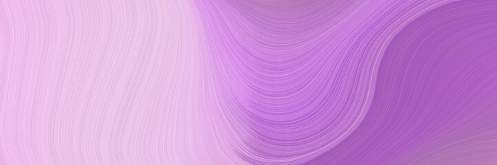 Poster - surreal horizontal banner with orchid, moderate violet and thistle colors. dynamic curved lines with fluid flowing waves and curves