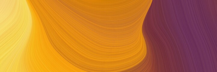Poster - decorative header design with golden rod, pastel orange and old mauve colors. dynamic curved lines with fluid flowing waves and curves