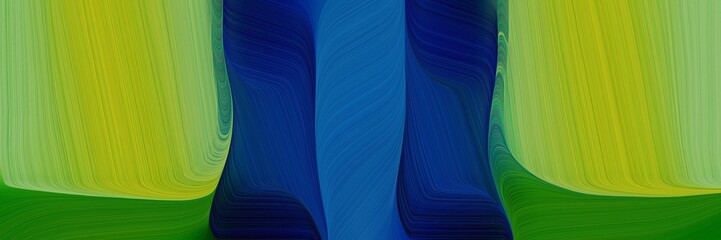 Aufkleber - moving banner with yellow green, teal green and midnight blue colors. dynamic curved lines with fluid flowing waves and curves