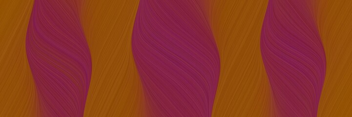Poster - decorative designed horizontal header with dark moderate pink, saddle brown and sienna colors. dynamic curved lines with fluid flowing waves and curves