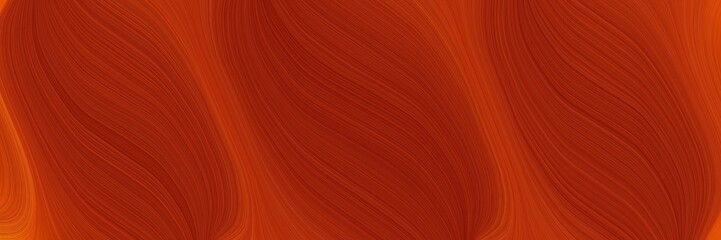 Poster - surreal designed horizontal banner with firebrick, coffee and dark red colors. dynamic curved lines with fluid flowing waves and curves