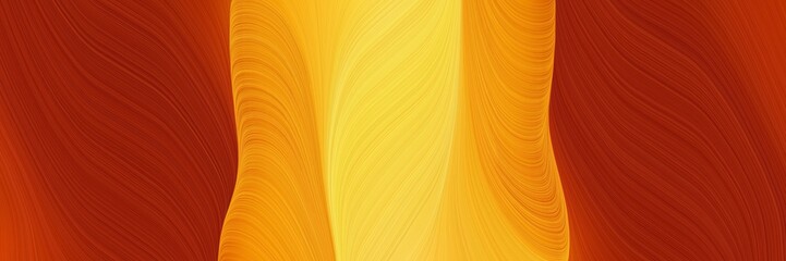 Poster - modern banner design with firebrick, vivid orange and dark orange colors. dynamic curved lines with fluid flowing waves and curves