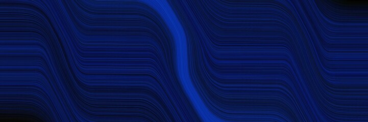Poster - decorative banner with very dark blue, midnight blue and dark blue colors. dynamic curved lines with fluid flowing waves and curves