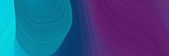 Poster - flowing banner design with very dark magenta, dark turquoise and dark cyan colors. dynamic curved lines with fluid flowing waves and curves