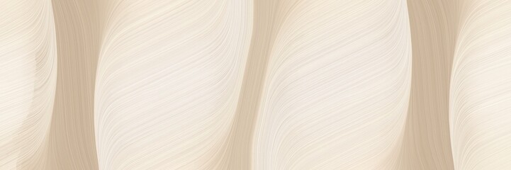 Poster - artistic horizontal banner with antique white, tan and pastel gray colors. dynamic curved lines with fluid flowing waves and curves