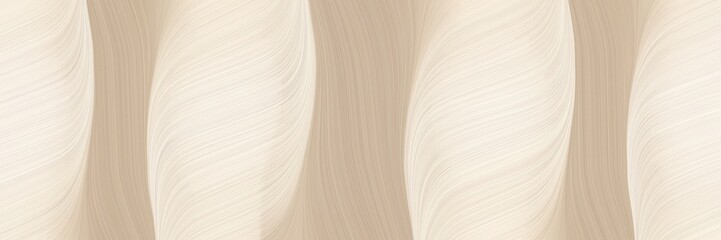 Poster - artistic horizontal banner with antique white, tan and pastel gray colors. dynamic curved lines with fluid flowing waves and curves