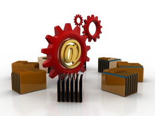 Poster - 3d rendering folder icon email