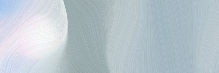 Poster - artistic designed horizontal header with ash gray, pastel blue and lavender colors. dynamic curved lines with fluid flowing waves and curves