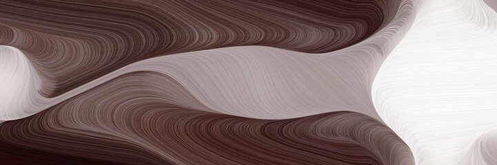 Poster - decorative designed horizontal header with old mauve, linen and dark gray colors. dynamic curved lines with fluid flowing waves and curves