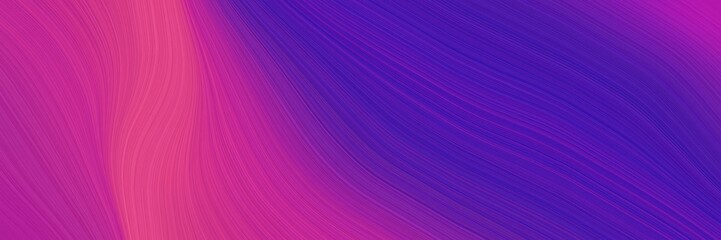 Poster - moving header with indigo, mulberry  and medium violet red colors. dynamic curved lines with fluid flowing waves and curves