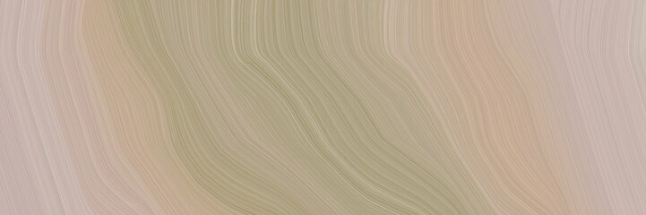 Poster - surreal horizontal banner with tan, silver and gray gray colors. dynamic curved lines with fluid flowing waves and curves