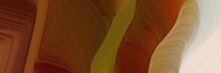 Poster - surreal header design with chocolate, pastel gray and pastel brown colors. dynamic curved lines with fluid flowing waves and curves