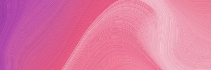 Poster - colorful horizontal header with pale violet red, light pink and pastel magenta colors. dynamic curved lines with fluid flowing waves and curves