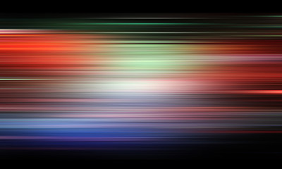 Poster - abstract blured neon colorful line on black background