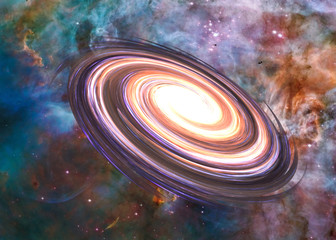 Wall Mural - giant black hole somewhere in deep space closeup. science fiction. dramatic space wallpaper. element