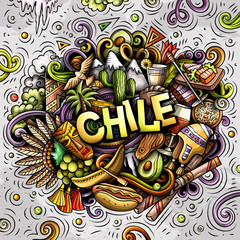 Wall Mural - Chile hand drawn cartoon doodles illustration. Funny design.