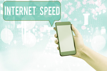 Poster - Handwriting text Internet Speed. Conceptual photo the rate which internet connection is able to move or operate