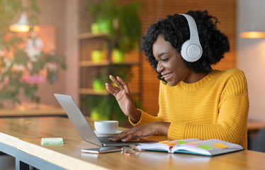 Black Woman Having a  Video Conference