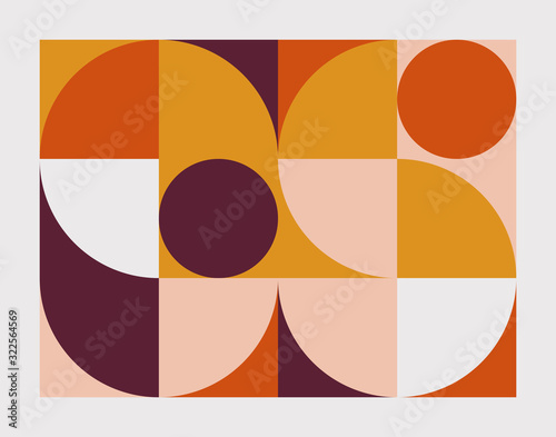 Mid-Century Abstract Vector Pattern Design Tableau sur Toile