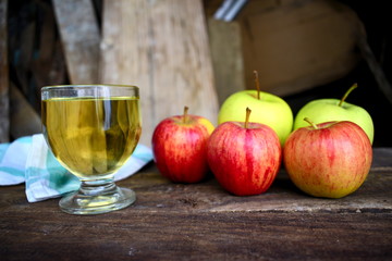 Closeup Apples and Juice