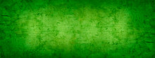 Abstract Green Background. Toned Old Stained Wood Background. Wide Banner. Panoramic. Copy Space.