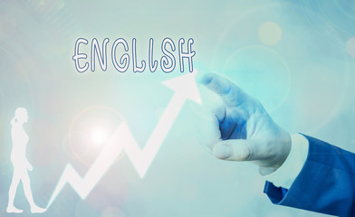 Poster - Word writing text English. Business photo showcasing Related to England showing language culture British Literature class