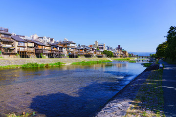  Landscape of Kamogawa Kawadoko in Kyoto city Japan